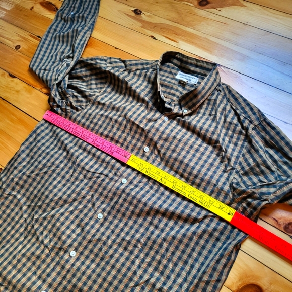 Duluth Trading Shirt Wrinkle Fighter Button Down Mens 2XL Tan Plaid Work Ourdoor - Picture 6 of 9